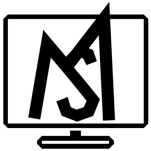 Mountainsite Logo ein simpel gezeichneter Bildschirm mit dem Schriftzug M und S innendrin